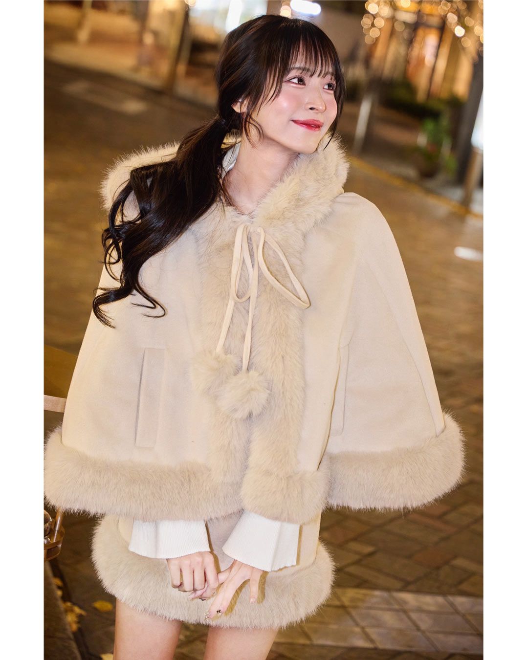 ケープコートセットアップ ホワイト | ファッション通販＆メディア