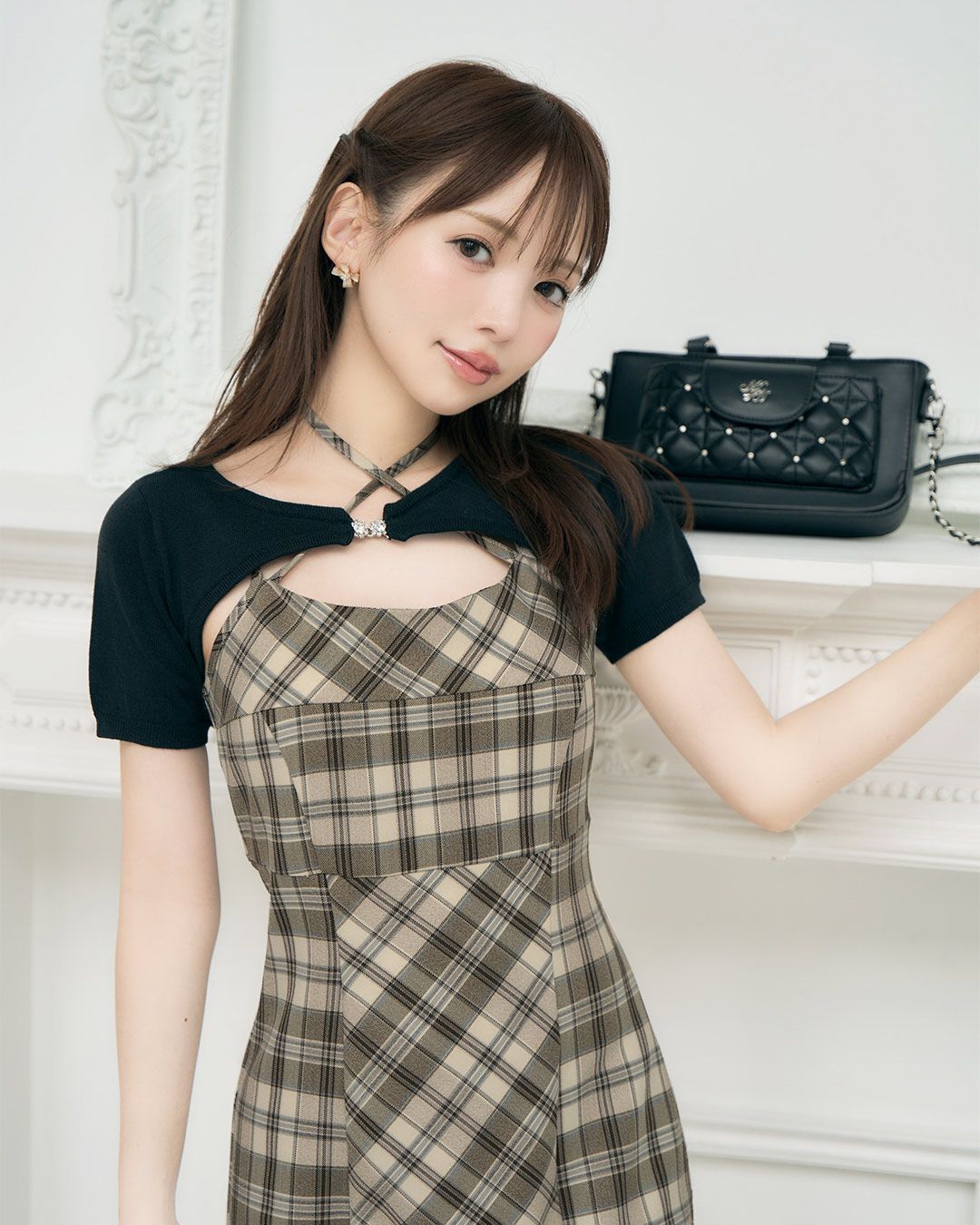 アンサンブルチェックワンピース ベージュ | ファッション通販