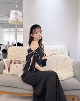 michellMacaron リボンスリーブワンピース アイボリー XS リボンスリーブワンピース アイボリー | ファッション通販