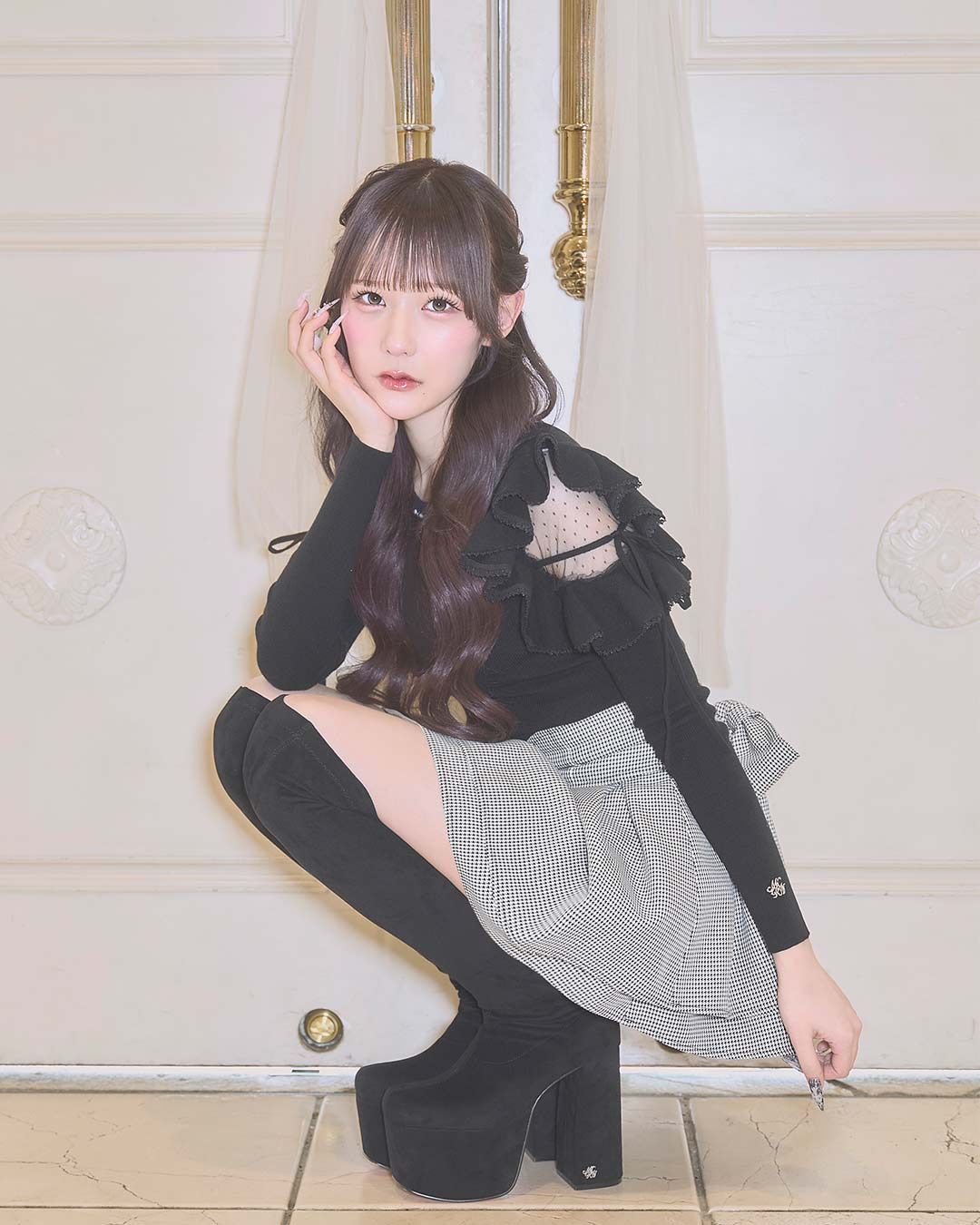 美脚ニーハイブーツ ブラック | ファッション通販＆メディアMyColor