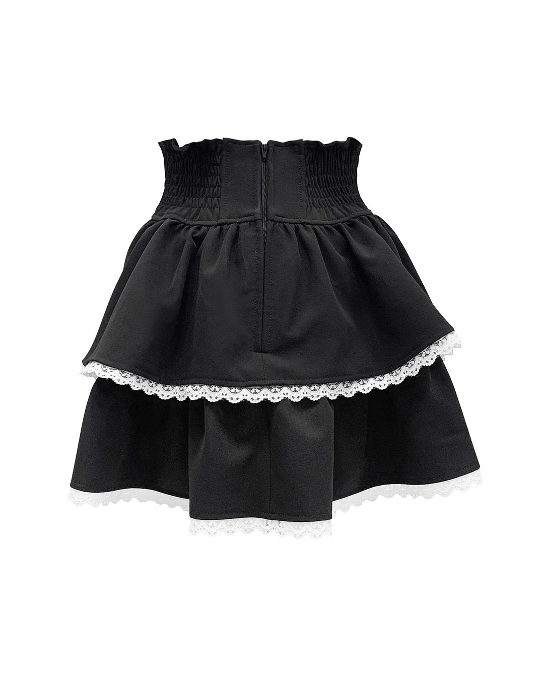 ちびフリルバイカラー美脚スカート ブラック | ファッション通販