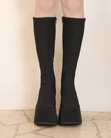 12cm盛れるロングブーツ ブラック | ファッション通販＆メディア