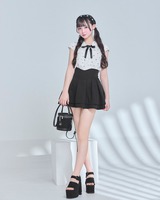 いちごミシェルマカロン ロゴリボンブラウス SFP0309C フリーサイズ ビックリボンブラウス・レッド♡XS♡完売品♡新品未使用タグ付き