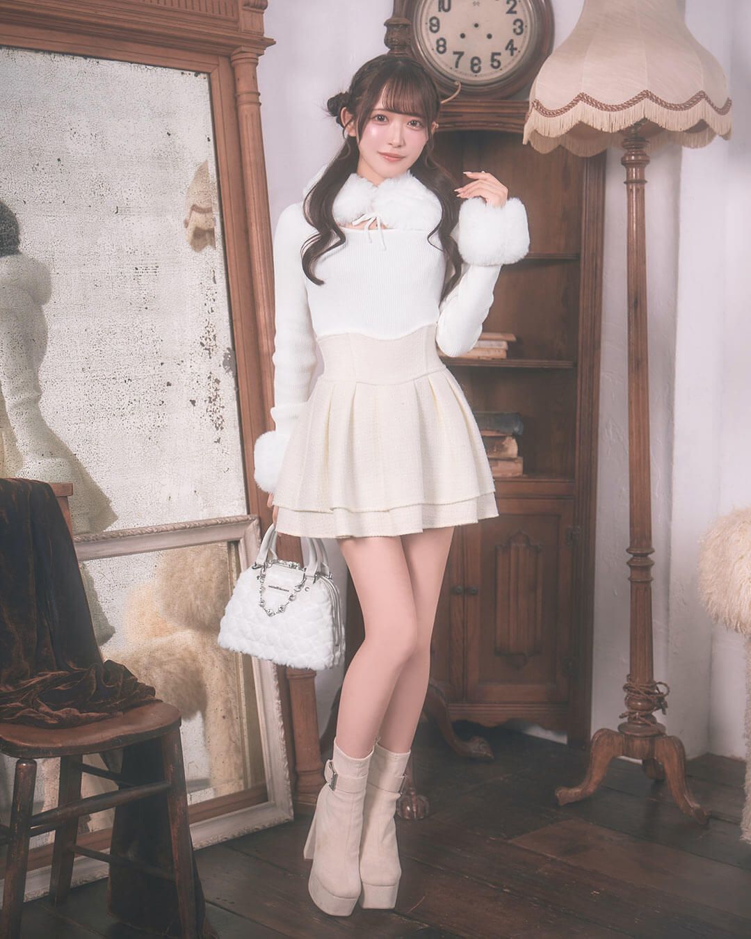 美脚ホワイトツイードスカート ホワイト | ファッション通販＆メディア