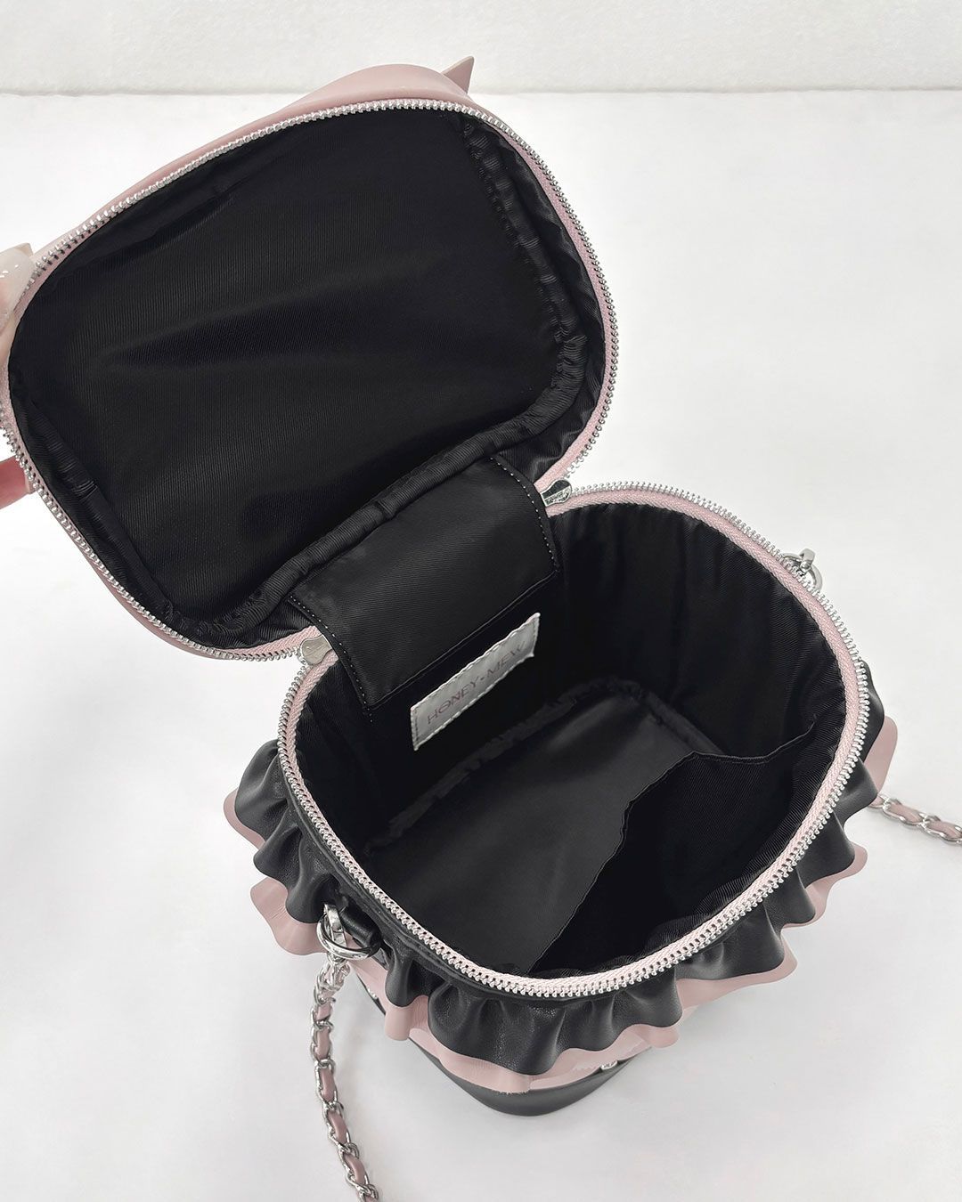 ビッグリボンバニティショルダー ピンク×ブラック | ファッション通販