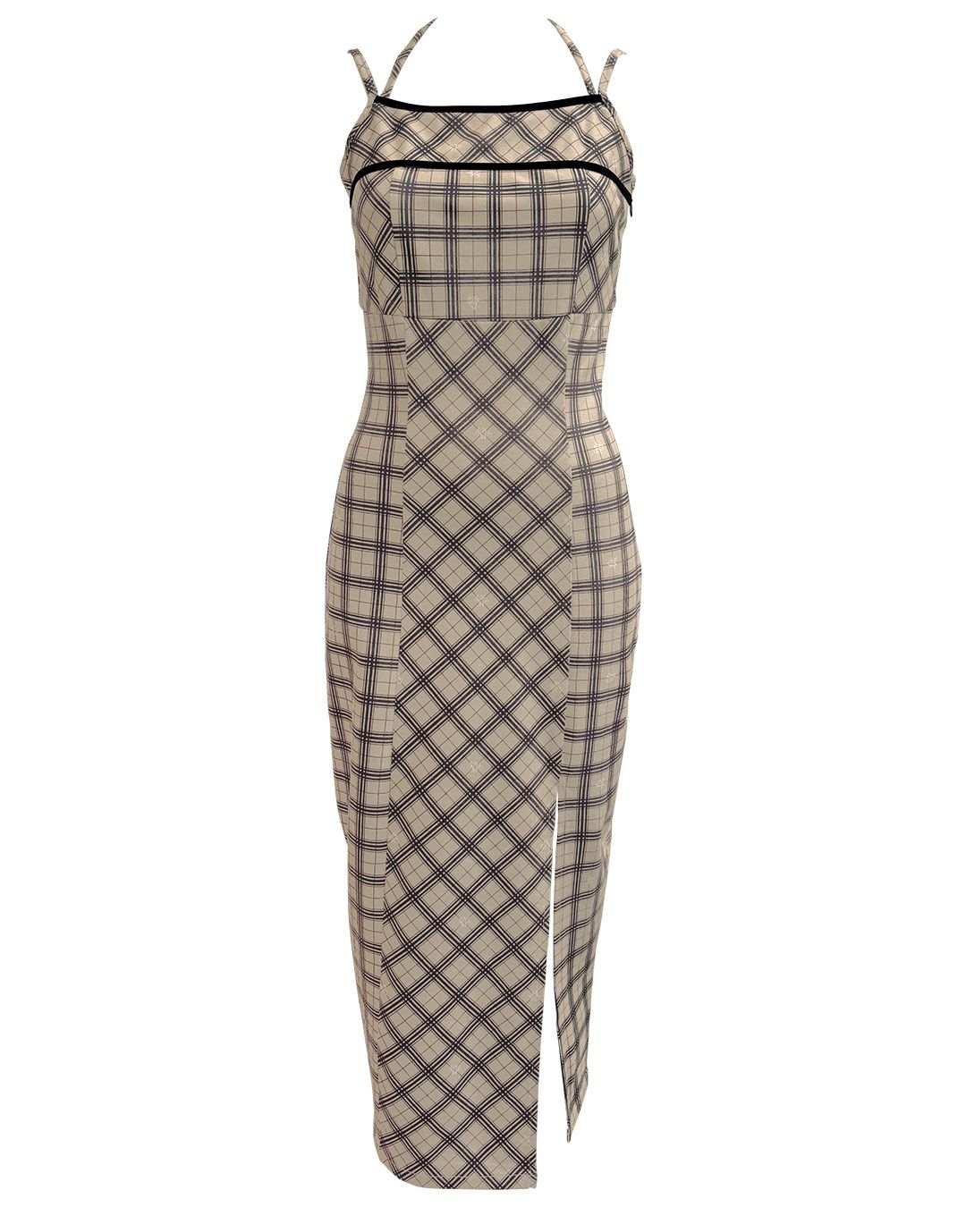 オリジナルチェック柄アンサンブルロングワンピ　ミシェマカ　ミシェルマカロン オリジナルチェック柄アンサンブルロングワンピ ミシェマカ