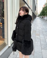 ファーフーディファイバーダウン ブラック | ファッション通販