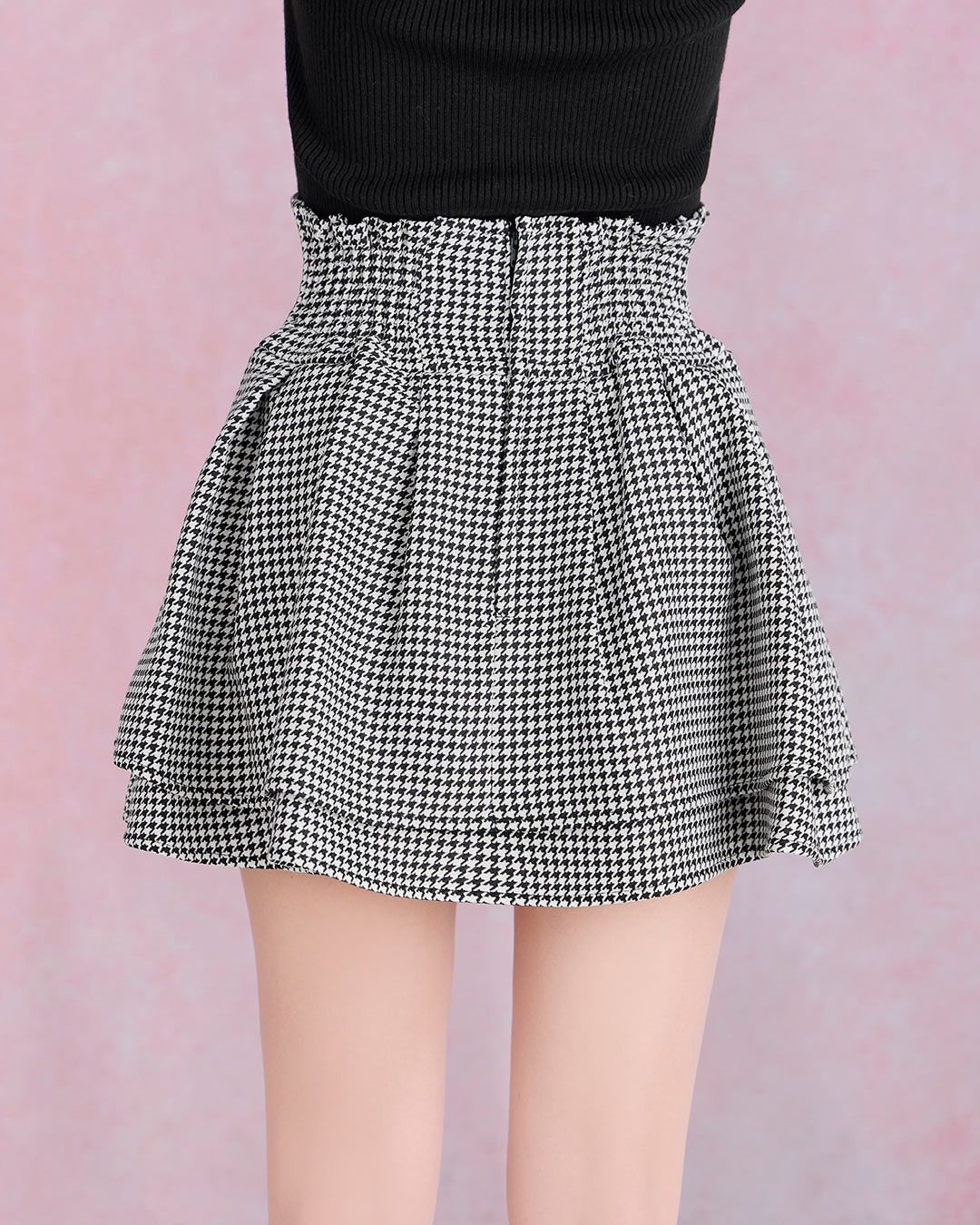 【美品】michellMacaron美脚になれるスカート♥千鳥柄 XS 美脚になれるスカート♥千鳥柄(インナーパンツ付き) ブラック