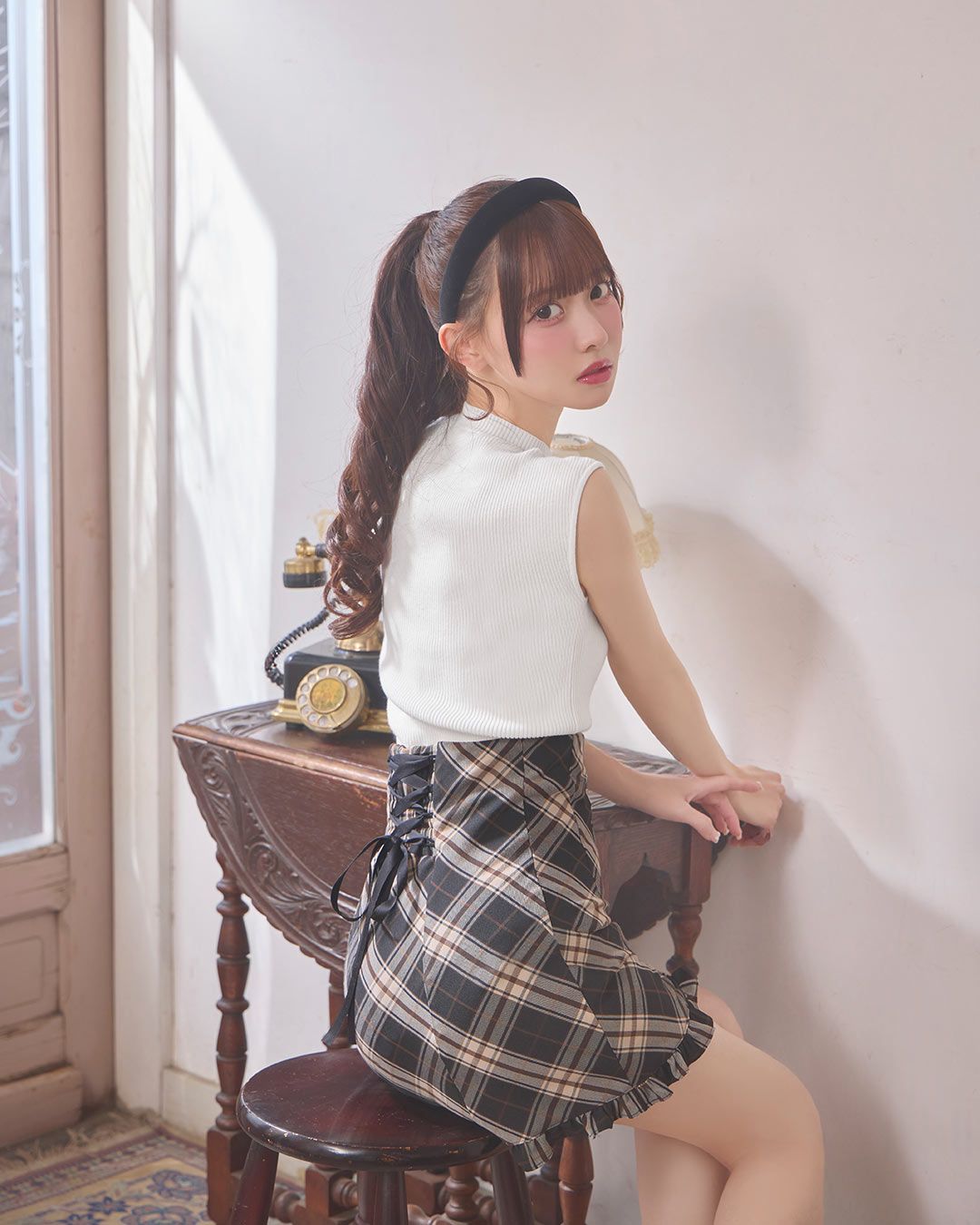 チェックくびれ♡美脚スカート ブラウン | ファッション通販＆メディア