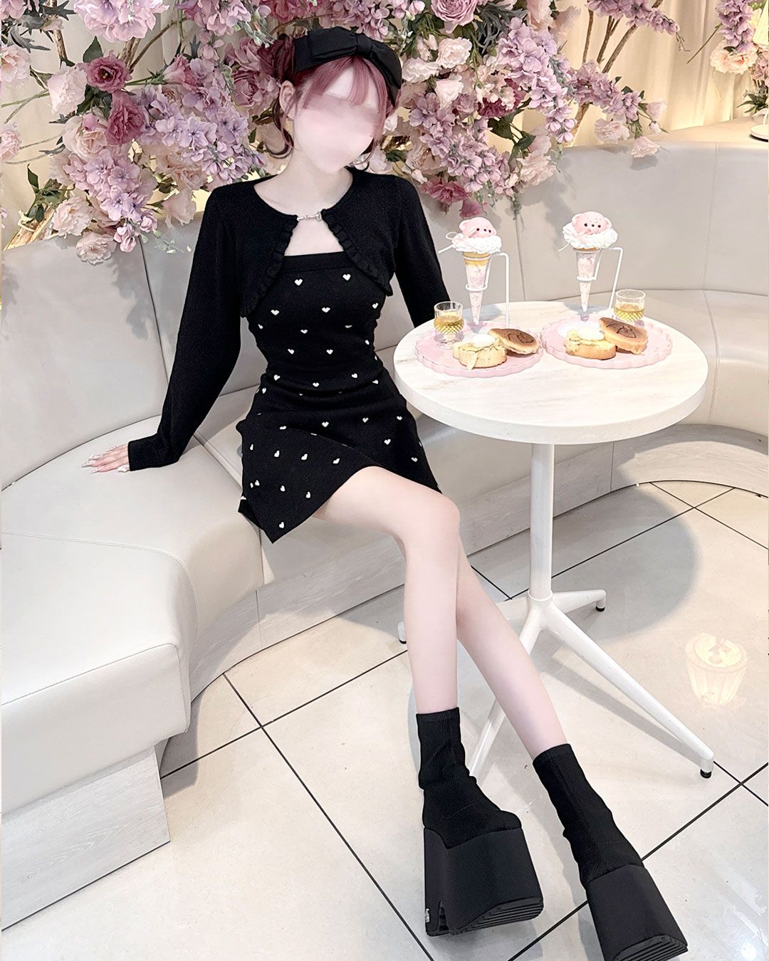 Luv シャギーアンサンブルワンピース ブラック | ファッション通販