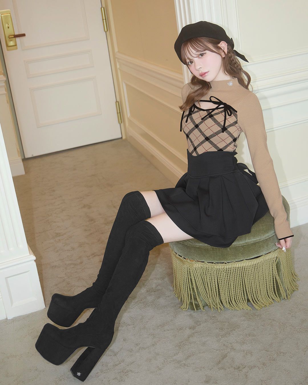 美脚ニーハイブーツ ブラック | ファッション通販＆メディアMyColor