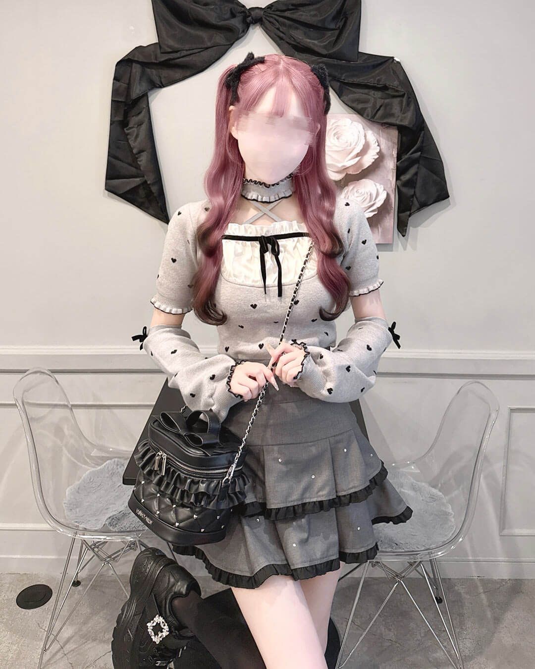 2段フリルビジュースカート グレー | ファッション通販＆メディア