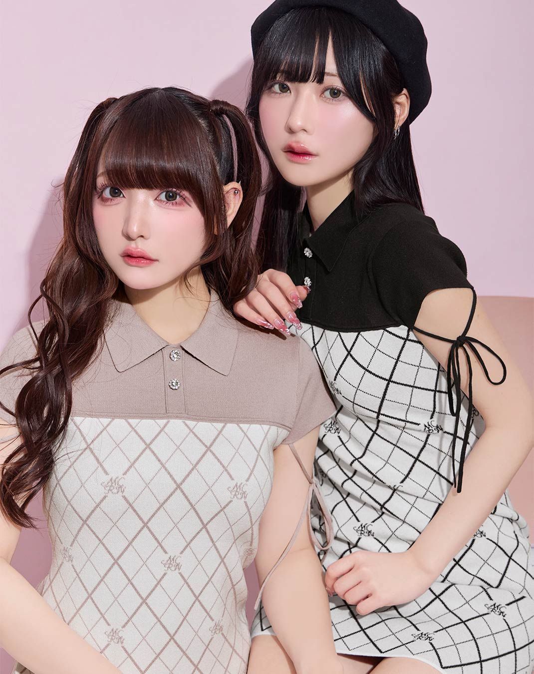 ミシェマカ モノグラムニットミニワンピース モノグラムニットミニワンピース ブラック | ファッション通販
