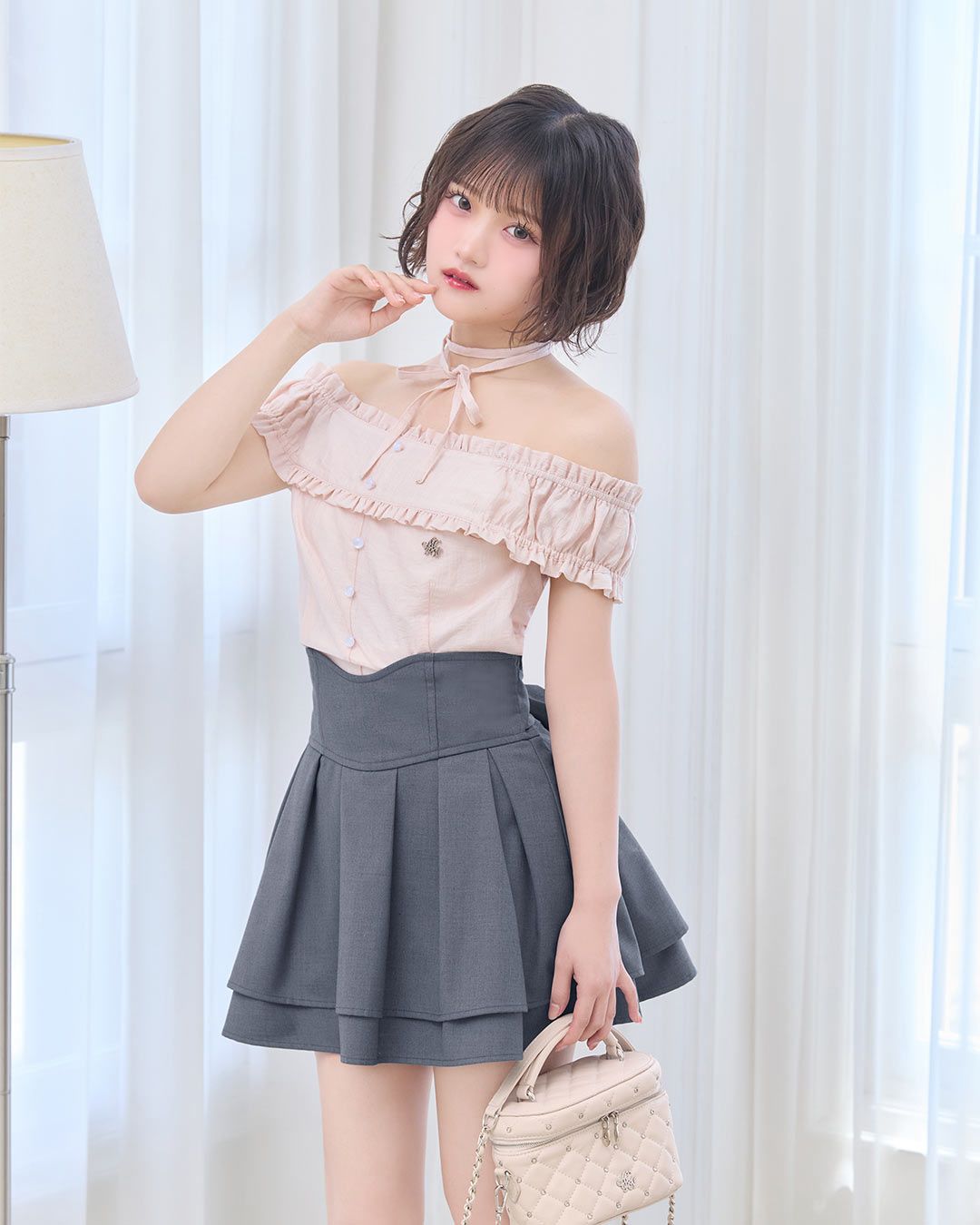 美脚リボンスカート（インナーパンツ付き） ピンク | ファッション通販