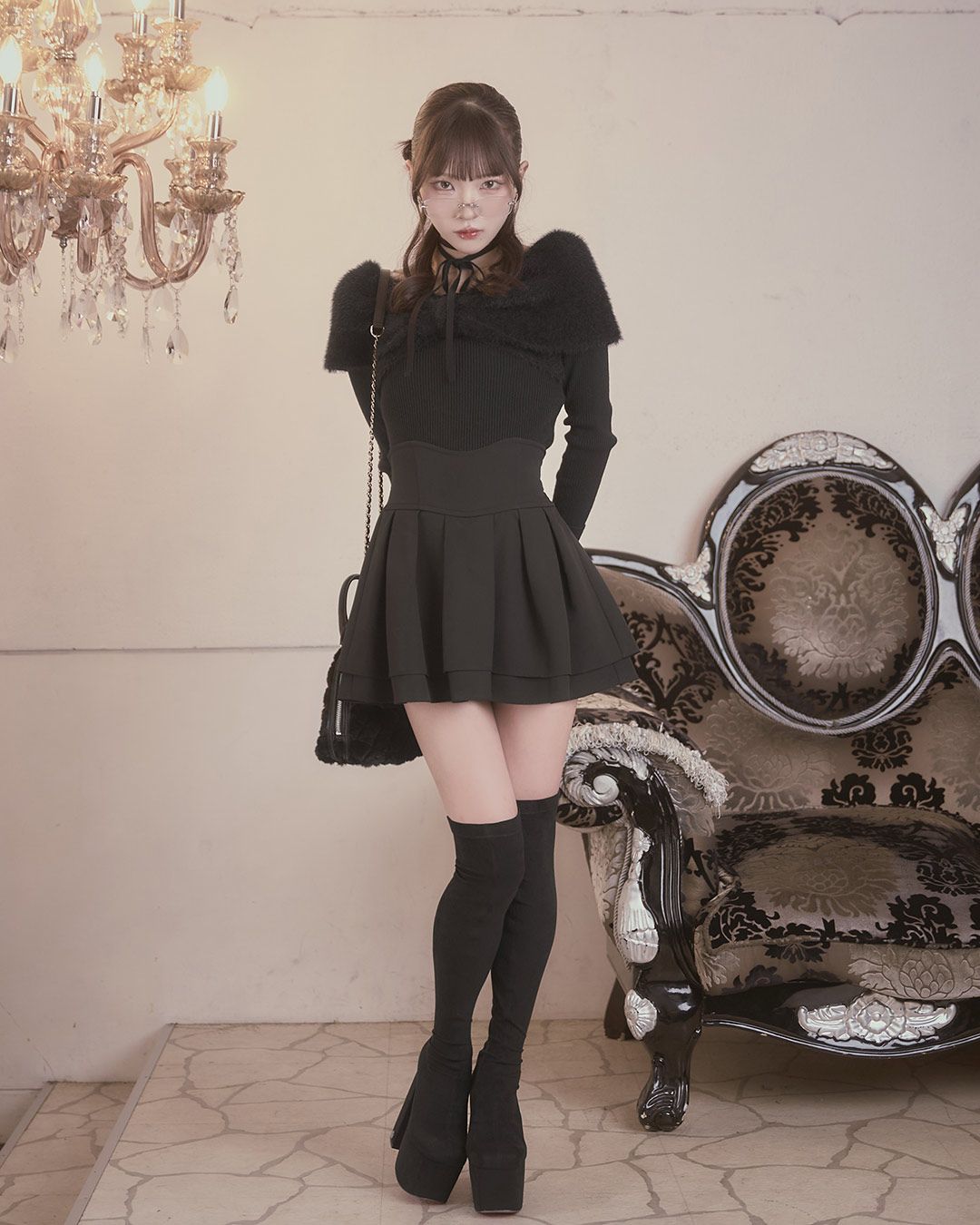 ♡MORE self LOVE♡ハートポンポンニット♡黒♡Fサイズ♡ブラック♡ heart pompon knit｜ニット｜トップス｜MORE self LOVE（モア