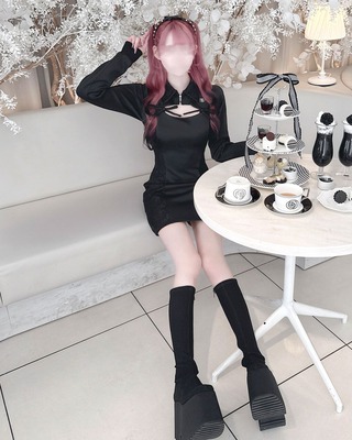 HONEYMEW checkアンサンブルワンピース グレー HONEYMEW check