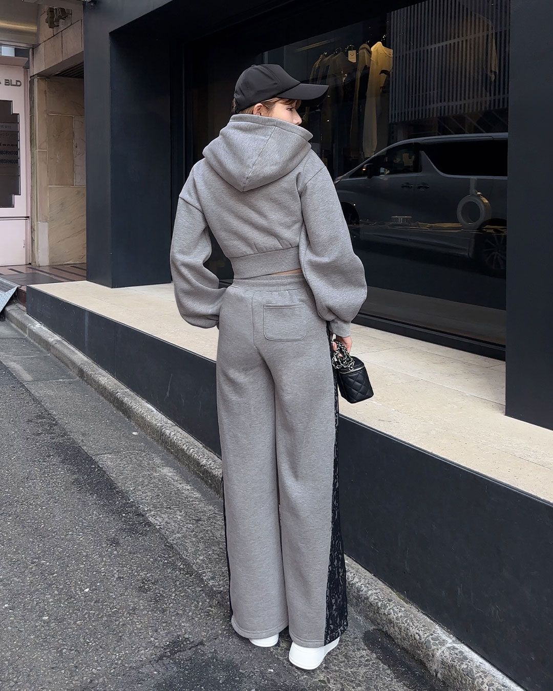 レースフーディセットアップ ブラック | ファッション通販＆メディア