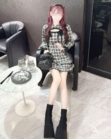 フリルチェックパーカーワンピ グレー | ファッション通販＆メディア