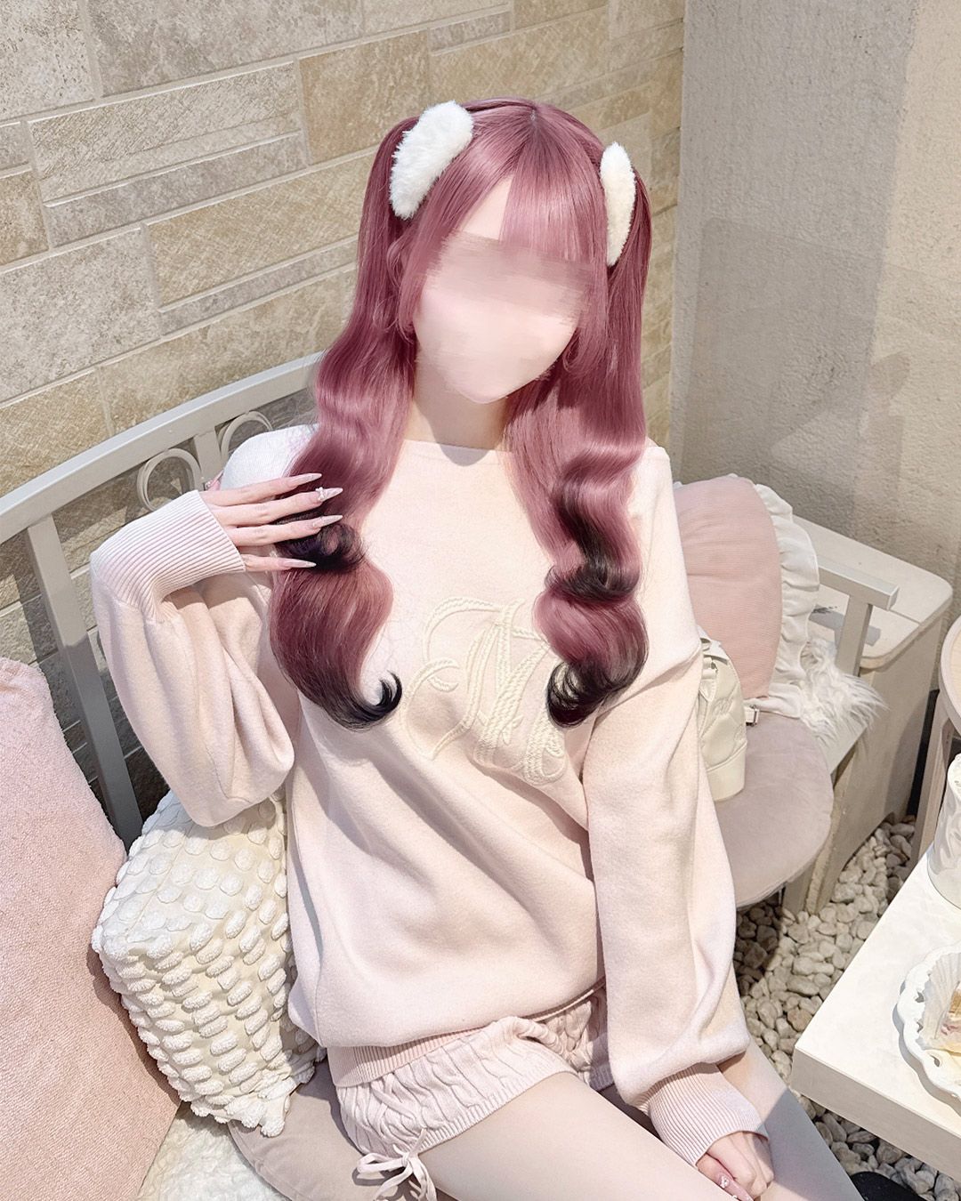 MWワンショルニットセットアップ シェルピンク | ファッション通販