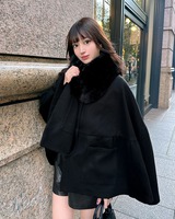rady黒 フードファーポンチョ　フリーサイズ 美品 Radyレディフォックスファーポンチョコート新品未使用タグ付き
