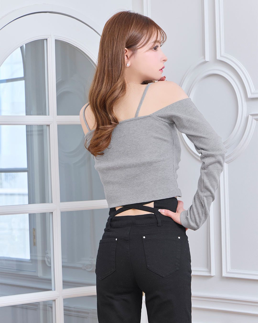 Rady オフショルリボントップス オフショルリボントップス グレー | ファッション通販＆メディア