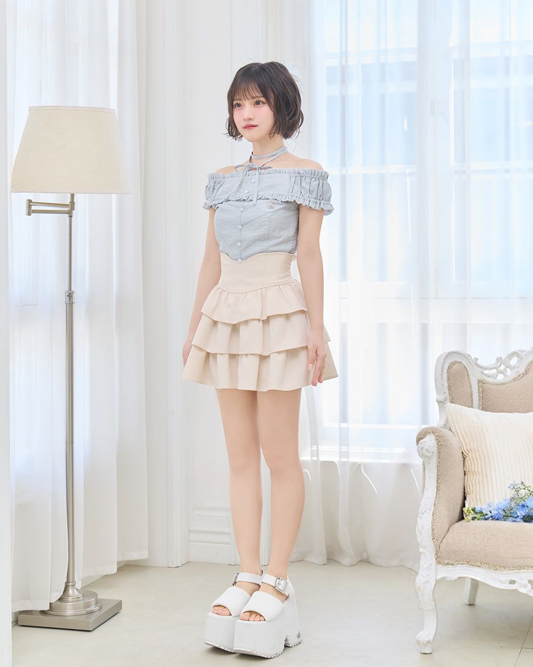フリル美脚スカート ブラック | ファッション通販＆メディアMyColor