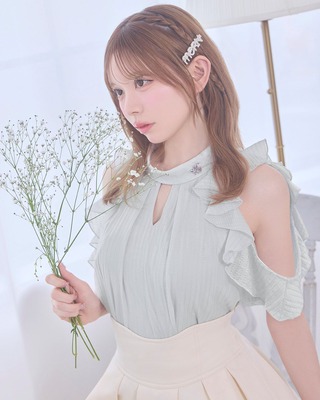 ボレロsetフロントリボンチェックトップス ブラウン | ファッション