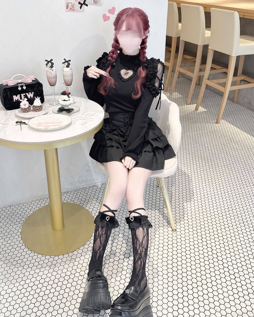 ハートカットタートルニット シエルブルー | ファッション通販