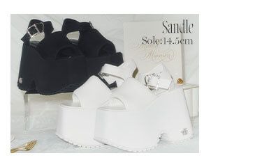 SKL0023ビジュー厚底パテッドサンダル