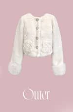 SKB0017ビジューファーショートコート