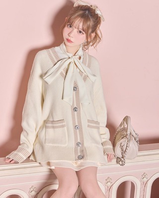 ミシェルマカロン 襟付きミニジップトップス ミシェルマカロン チョーカーニットトップス グレー XSサイズ｜Yahoo