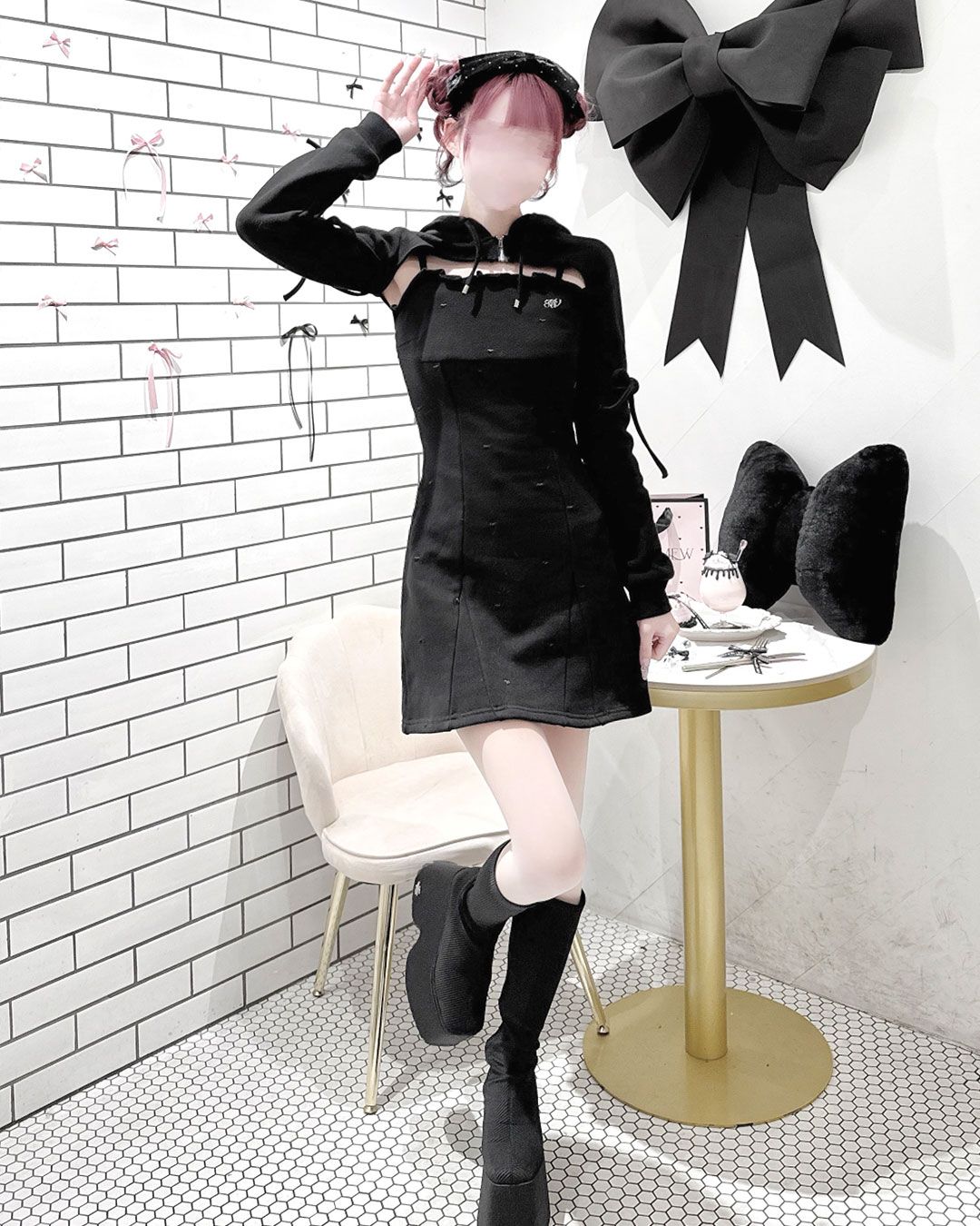 pimiri cafe Collaboration】Luv スウェットアンサンブルパーカー