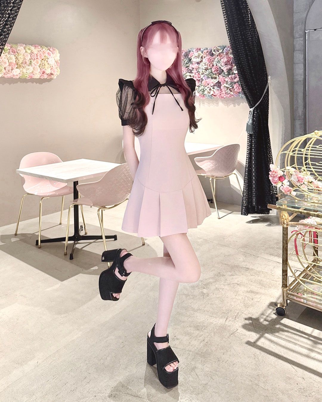 ミシェルマカロン Honey Mew ドットチュールカラーワンピース Fサイズ honey mew ドットチュールカラーワンピース ミシェルマカロン