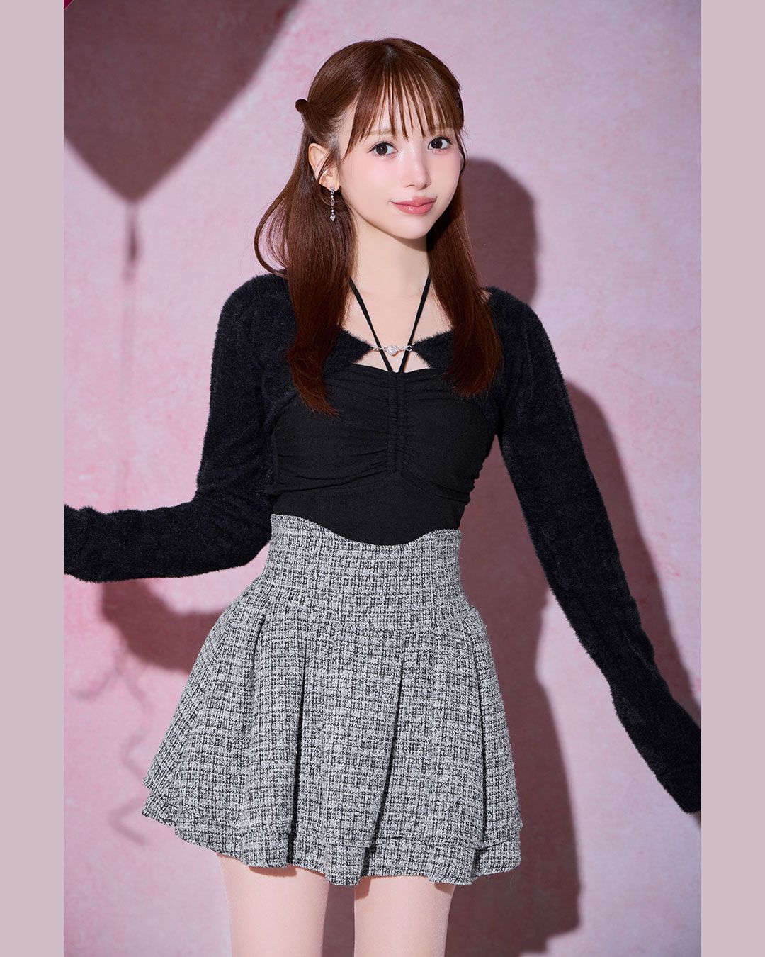 未使用　michellMacaron 美脚スカート ツイード　ブラック　M ツイード美脚スカート ブラック | ファッション通販＆メディア