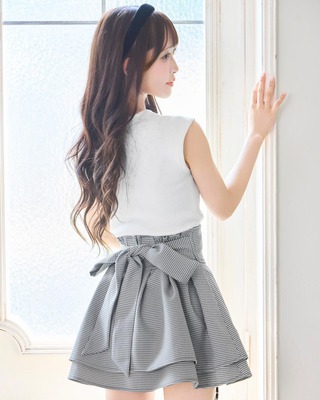 michellMacaron美脚になれるスカート♥千鳥柄(インナーパンツ付き) 美脚になれるスカート♥千鳥柄(インナーパンツ付き) ブラック