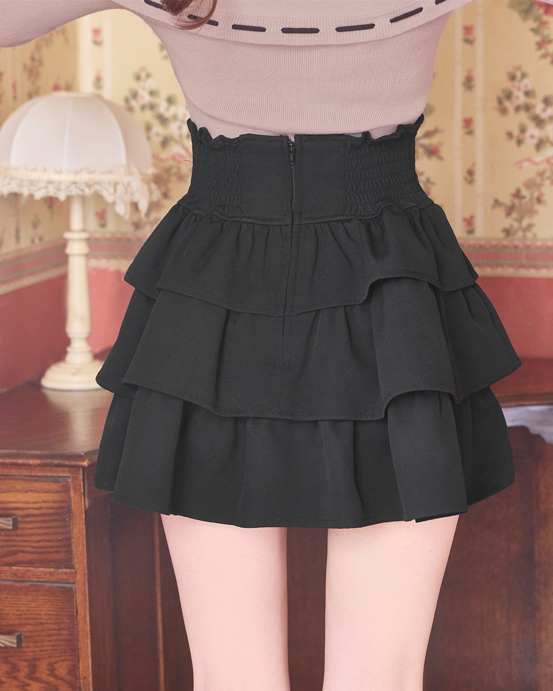 フリル美脚スカート ブラック | ファッション通販＆メディアMyColor
