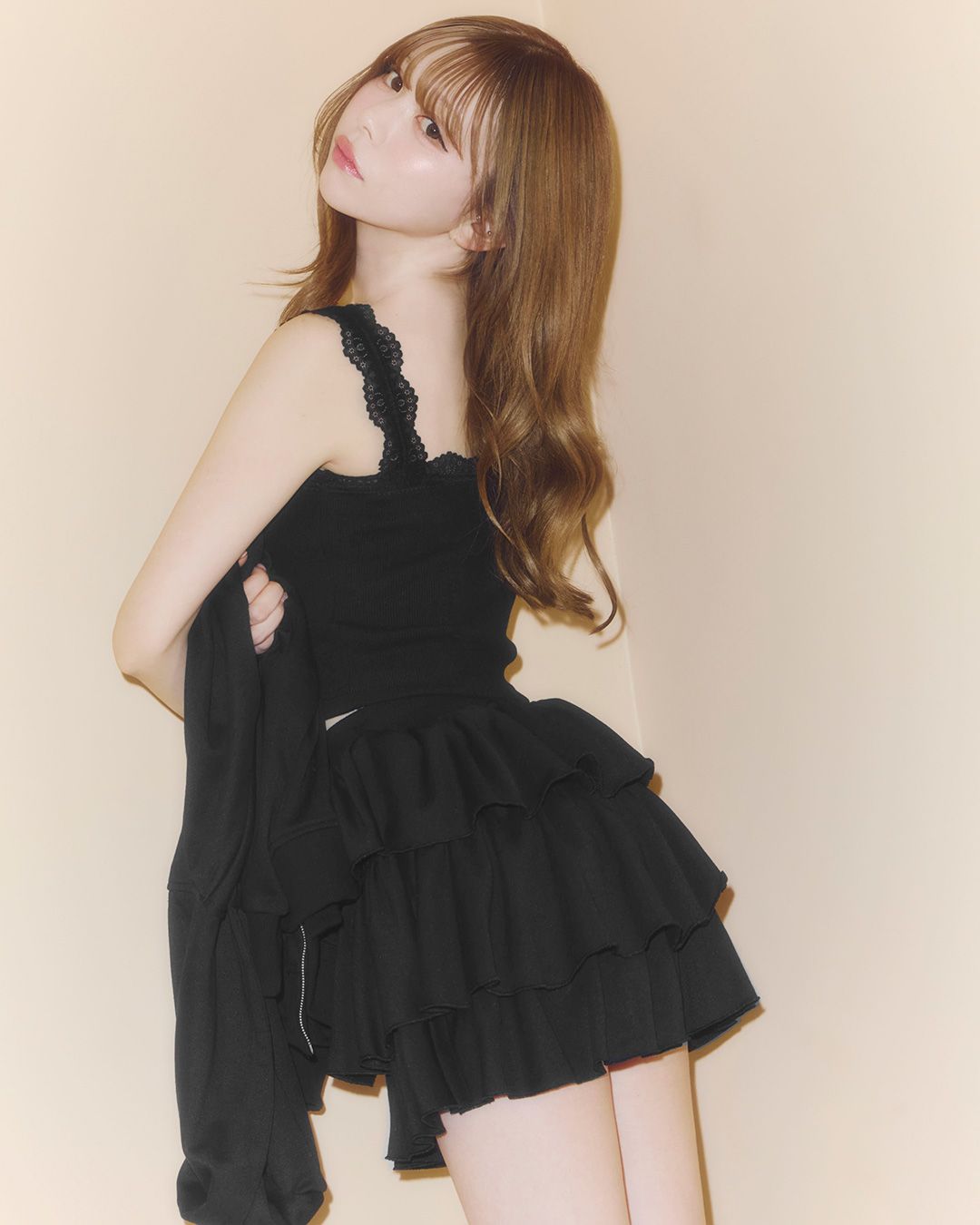 ティアードスカートセットアップ ブラック | ファッション通販