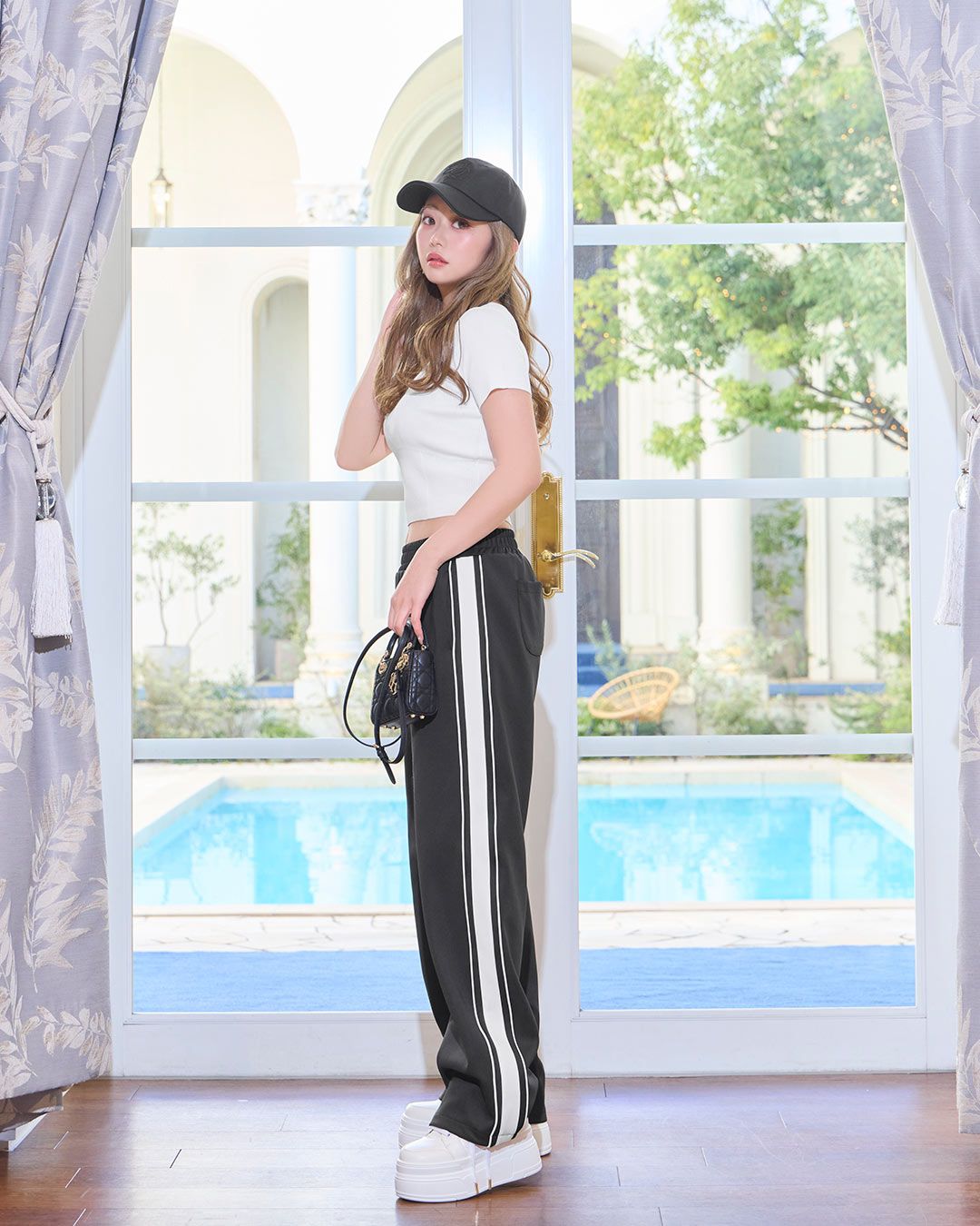 【今期モデル】サイドロゴパンツ ブラック サイズＬ N Logo Sideline Nylon Pants – YZ