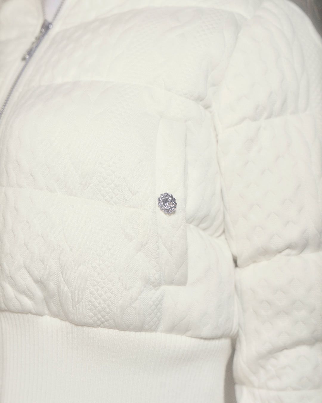 ファーフードケーブル柄ショートダウン ベージュ | ファッション通販