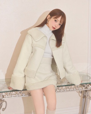 michellMacaron ハートニットセットアップ ベージュ セットアップ