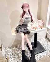 リボンスリットギンガムアンサンブルトップス ブラック | ファッション