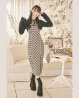 ミシェルマカロン チェック柄アンサンブルミニワンピース michellMacaron - ミシェルマカロン チェック ワンピースの通販