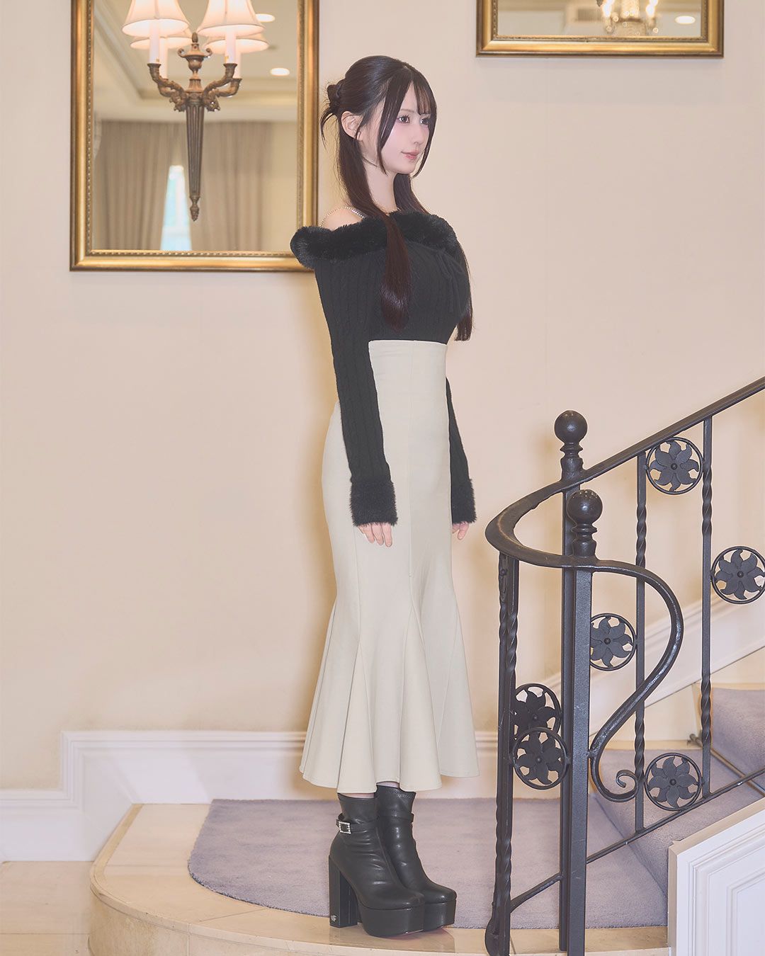 大人の美脚スカート ブラック | ファッション通販＆メディアMyColor