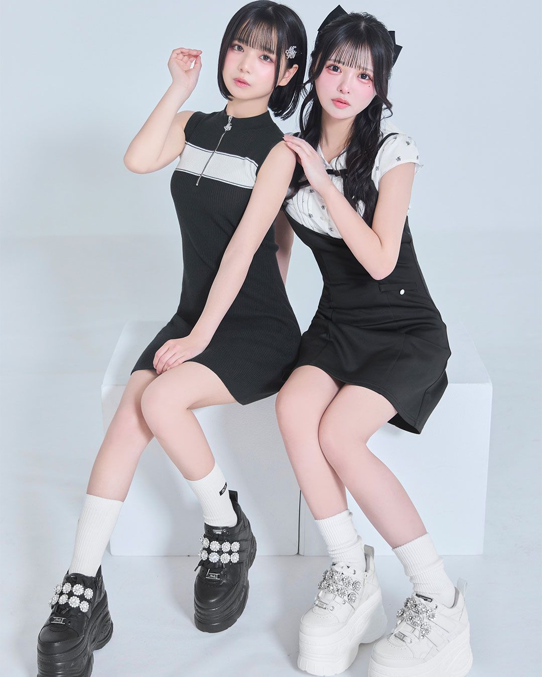 YOSUKEダブルベルト厚底スニーカー ホワイト | ファッション通販