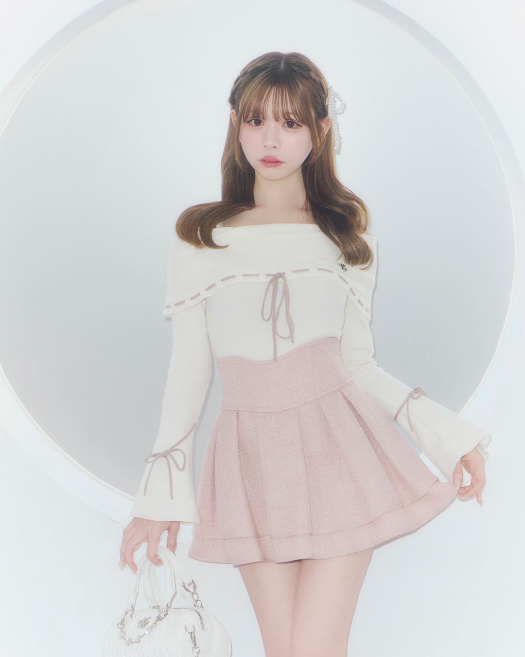 美脚エレガントツイードスカート ピンク | ファッション通販＆メディア