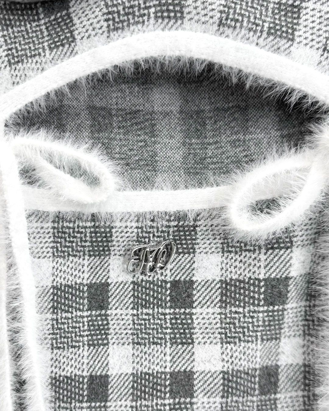 フリルチェックパーカーワンピ グレー | ファッション通販＆メディア