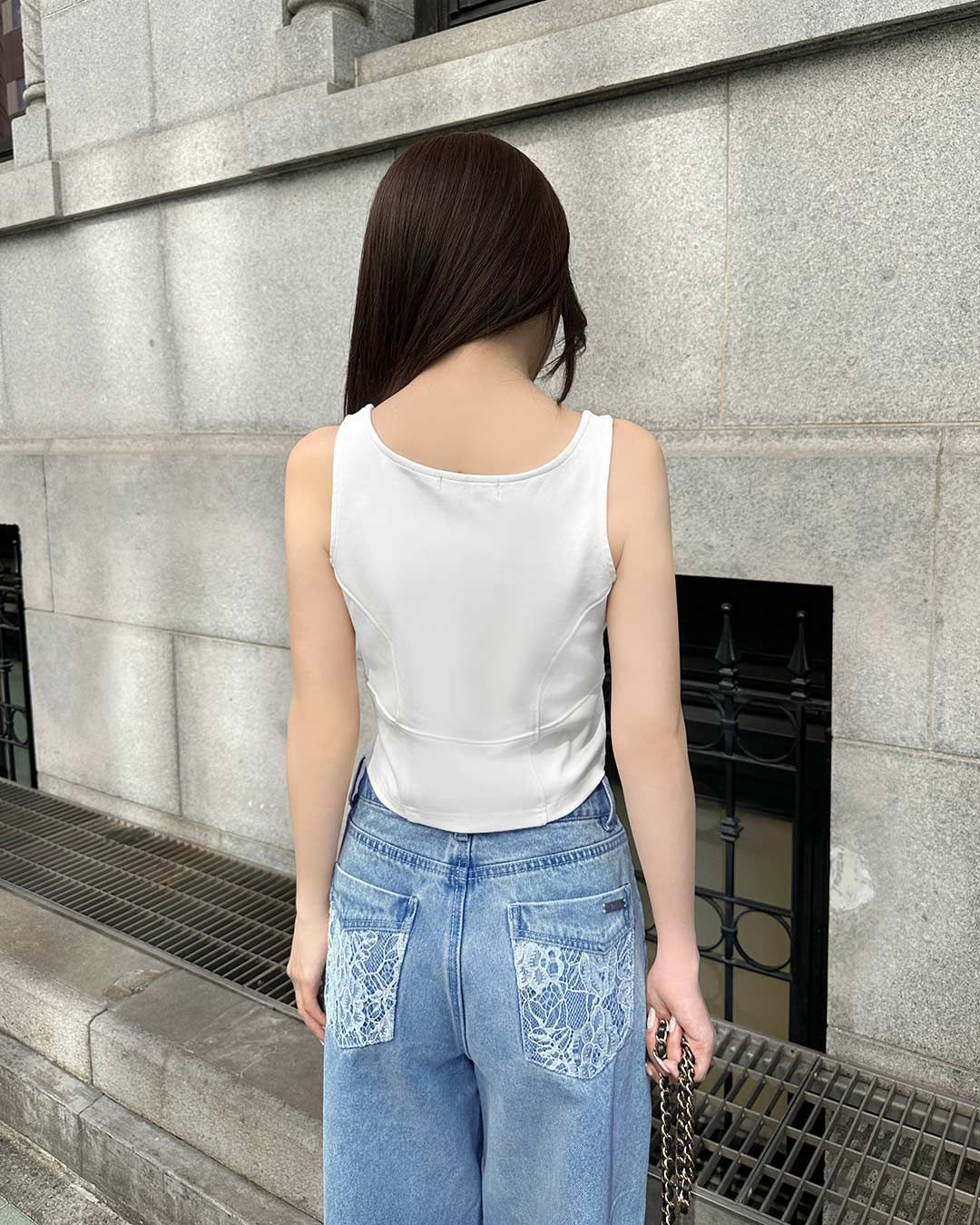 コルセットタンクトップ ホワイト | ファッション通販＆メディア