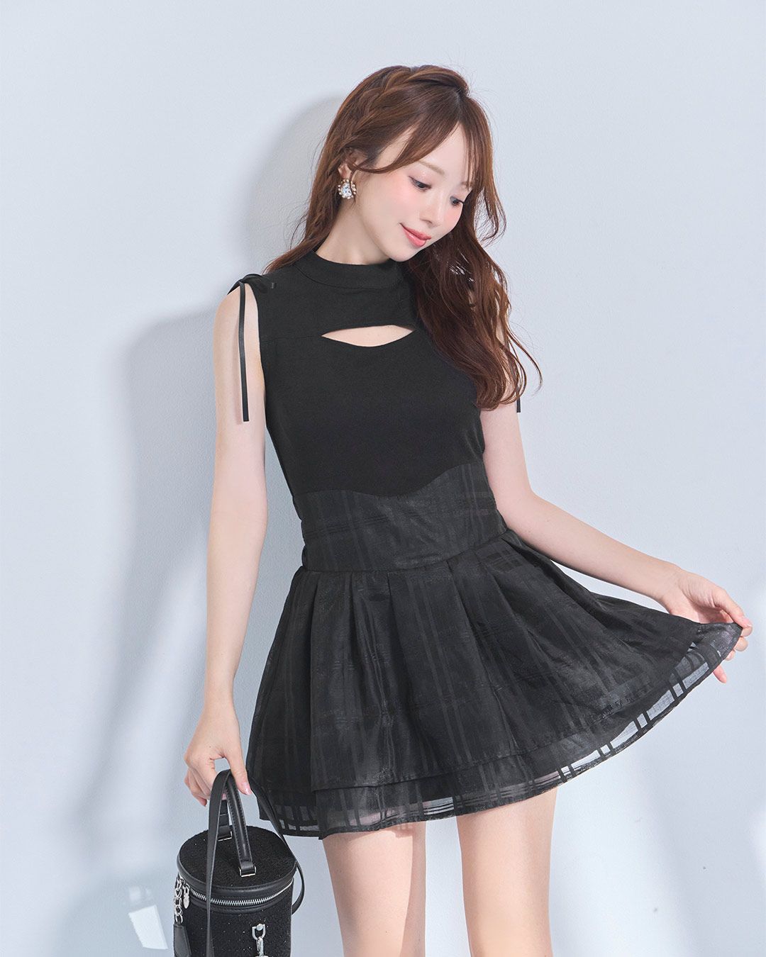 フロントオープンミニワンピース ブラック | ファッション通販