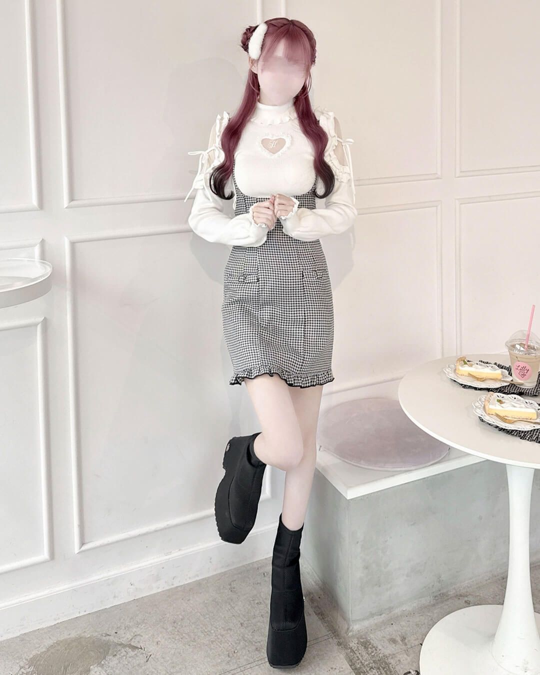 ハートカットタートルニット ホワイト | ファッション通販＆メディア