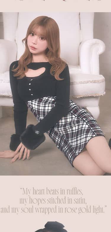 SJJ0356Cハートカットニットワンピース